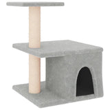 NNEVL Cat Tree with Sisal Scratching Posts Light Grey 48 cm