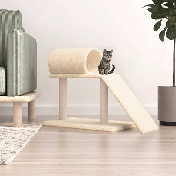NNEVL Cat Scratching Posts with Tunnel and Ladder Cream 55.5 cm