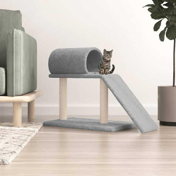 NNEVL Cat Scratching Posts with Tunnel and Ladder Light Grey 55.5 cm
