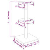 NNEVL Cat Tree with Sisal Scratching Posts Cream 73 cm