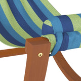 NNEVL Rocking Hammock for Kids Blue and Green Fabric