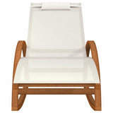 NNEVL Rocking Chair White Textilene and Solid Wood Poplar