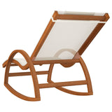 NNEVL Rocking Chair White Textilene and Solid Wood Poplar