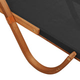 NNEVL Sun Lounger with Pillow Grey Textilene and Solid Wood Poplar