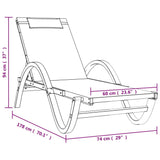 NNEVL Sun Lounger with Pillow Grey Textilene and Solid Wood Poplar