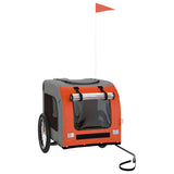 NNEVL Dog Bike Trailer Orange and Grey Oxford Fabric and Iron