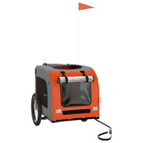 NNEVL Dog Bike Trailer Orange and Grey Oxford Fabric and Iron