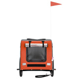 NNEVL Dog Bike Trailer Orange and Grey Oxford Fabric and Iron
