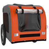 NNEVL Dog Bike Trailer Orange and Grey Oxford Fabric and Iron
