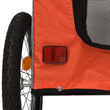 NNEVL Dog Bike Trailer Orange and Grey Oxford Fabric and Iron