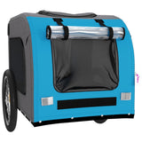 NNEVL Dog Bike Trailer Blue and Grey Oxford Fabric and Iron