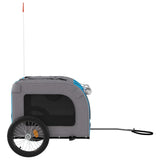 NNEVL Dog Bike Trailer Blue and Grey Oxford Fabric and Iron