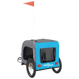 NNEVL Dog Bike Trailer Blue and Grey Oxford Fabric and Iron