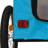 NNEVL Dog Bike Trailer Blue and Grey Oxford Fabric and Iron