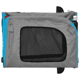 NNEVL Dog Bike Trailer Blue and Grey Oxford Fabric and Iron