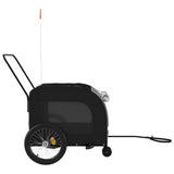 NNEVL Dog Bike Trailer Black and Grey Oxford Fabric and Iron