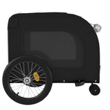 NNEVL Dog Bike Trailer Black and Grey Oxford Fabric and Iron