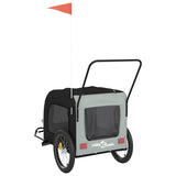 NNEVL Dog Bike Trailer Black and Grey Oxford Fabric and Iron
