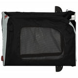 NNEVL Dog Bike Trailer Black and Grey Oxford Fabric and Iron