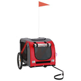 NNEVL Dog Bike Trailer Red and Grey Oxford Fabric and Iron