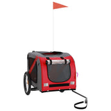 NNEVL Dog Bike Trailer Red and Grey Oxford Fabric and Iron