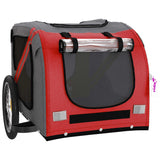 NNEVL Dog Bike Trailer Red and Grey Oxford Fabric and Iron