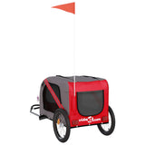 NNEVL Dog Bike Trailer Red and Grey Oxford Fabric and Iron