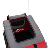 NNEVL Dog Bike Trailer Red and Grey Oxford Fabric and Iron