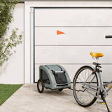 NNEVL Dog Bike Trailer Grey Oxford Fabric and Iron