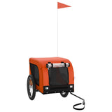 NNEVL Dog Bike Trailer Orange and Black Oxford Fabric and Iron