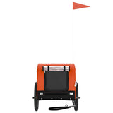 NNEVL Dog Bike Trailer Orange and Black Oxford Fabric and Iron