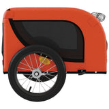 NNEVL Dog Bike Trailer Orange and Black Oxford Fabric and Iron