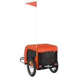 NNEVL Dog Bike Trailer Orange and Black Oxford Fabric and Iron
