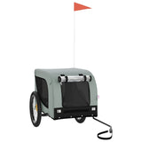 NNEVL Dog Bike Trailer Grey and Black Oxford Fabric and Iron