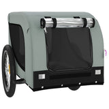 NNEVL Dog Bike Trailer Grey and Black Oxford Fabric and Iron