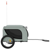 NNEVL Dog Bike Trailer Grey and Black Oxford Fabric and Iron