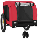 NNEVL Dog Bike Trailer Red and Black Oxford Fabric and Iron
