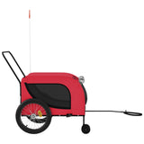 NNEVL Dog Bike Trailer Red and Black Oxford Fabric and Iron