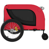 NNEVL Dog Bike Trailer Red and Black Oxford Fabric and Iron