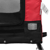 NNEVL Dog Bike Trailer Red and Black Oxford Fabric and Iron