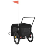 NNEVL Dog Bike Trailer Black Oxford Fabric and Iron
