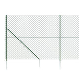 NNEVL Chain Link Fence with Spike Anchors Green 0.8x25 m