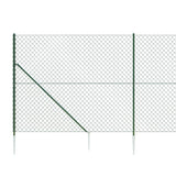 NNEVL Chain Link Fence with Spike Anchors Green 1.4x25 m