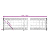 NNEVL Chain Link Fence with Flange Green 0.8x10 m