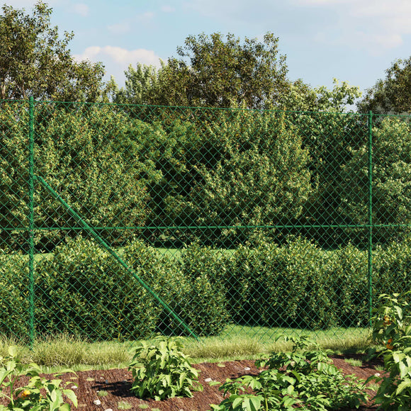 NNEVL Chain Link Fence with Flange Green 1.6x25 m