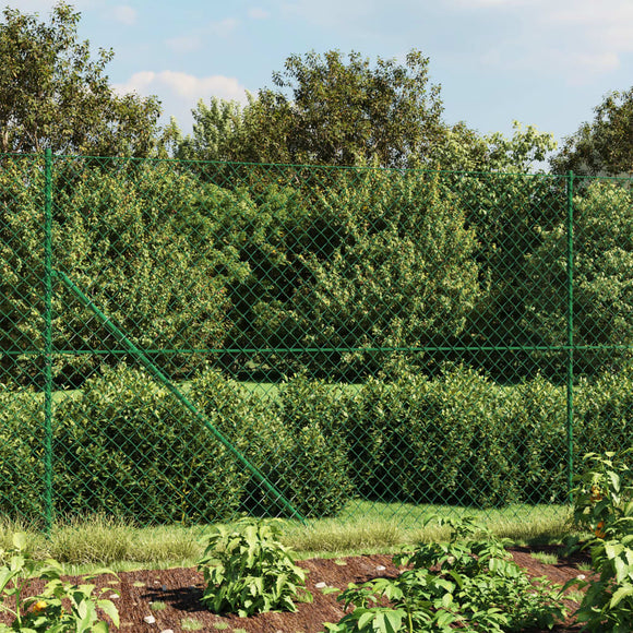 NNEVL Chain Link Fence with Flange Green 1.8x25 m
