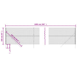 NNEVL Chain Link Fence Anthracite 1.6x10 m