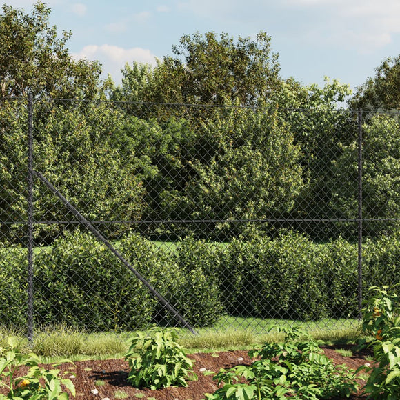 NNEVL Chain Link Fence Anthracite 1.6x10 m