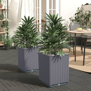 NNEVL Planters 2 pcs Dark Grey 30x30x37 cm Polypropylene
