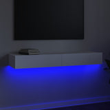 NNEVL TV Cabinet with LED Lights White 120x35x15.5 cm
